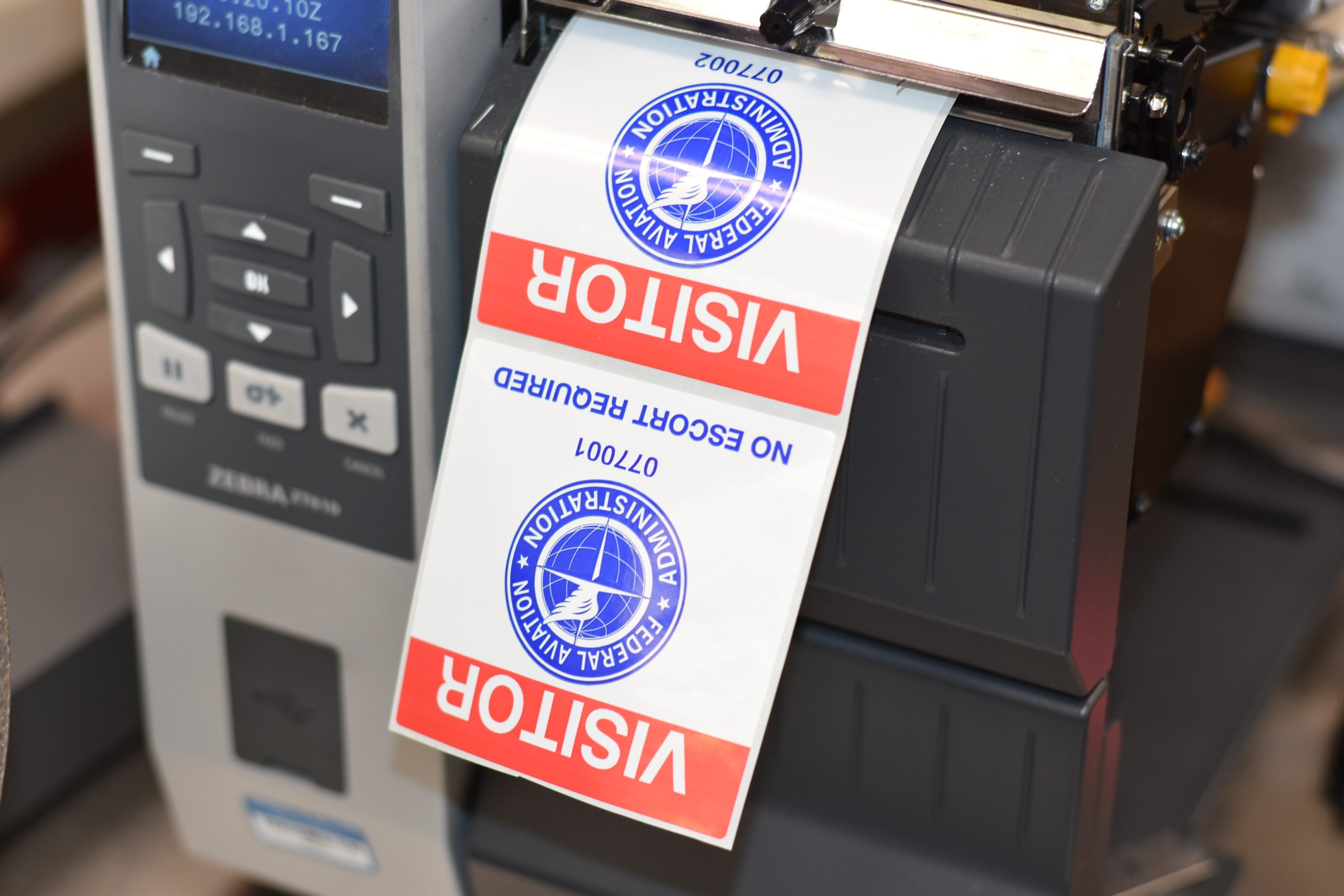 Custom printed visitor sticker labels