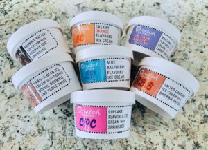Different Ice Cream Flavors with different labeling
